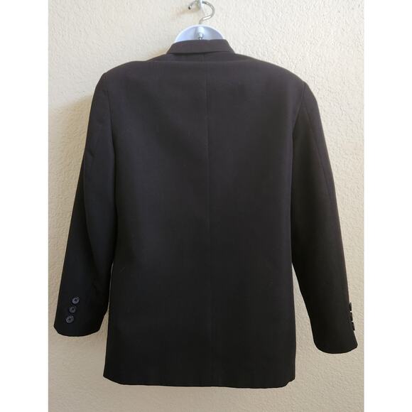 Van Heusen Black Women's Blazer 12 Reg Lined Faux Pockets Notched Collar - Picture 3 of 5